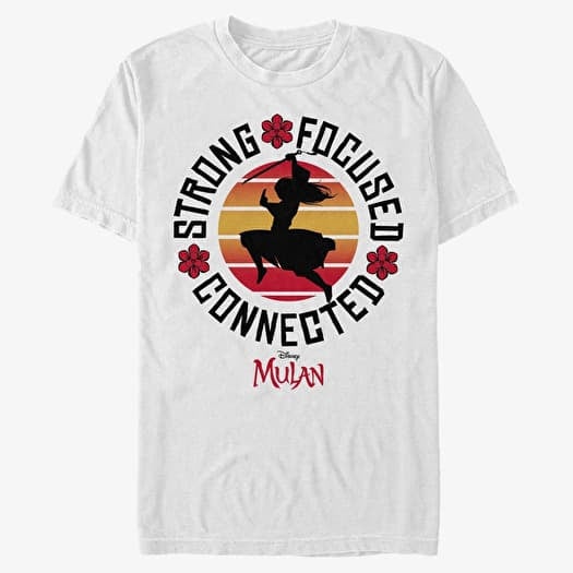 Tričko Merch Disney Mulan: Live Action - Mulan Strong Focus Unisex T-Shirt White
