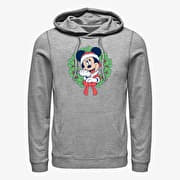 Merch Disney Mickey & Friends - MICKEY CHRISTMAS WREATH Unisex Hoodie Heather Grey