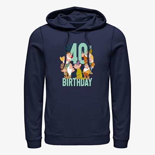 Kampsun Merch Disney Snow White - Dwarves Forty Bday Unisex Hoodie Navy Blue