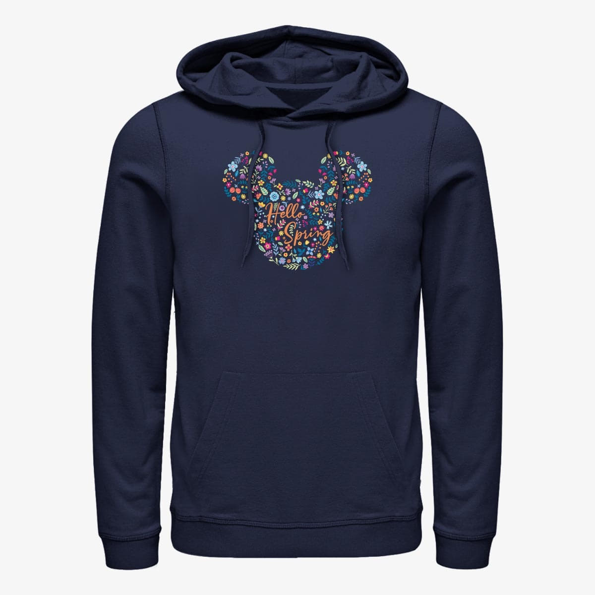 Sweatshirts Merch Disney Classic Mickey - Floral Ears Unisex Hoodie Navy Blue