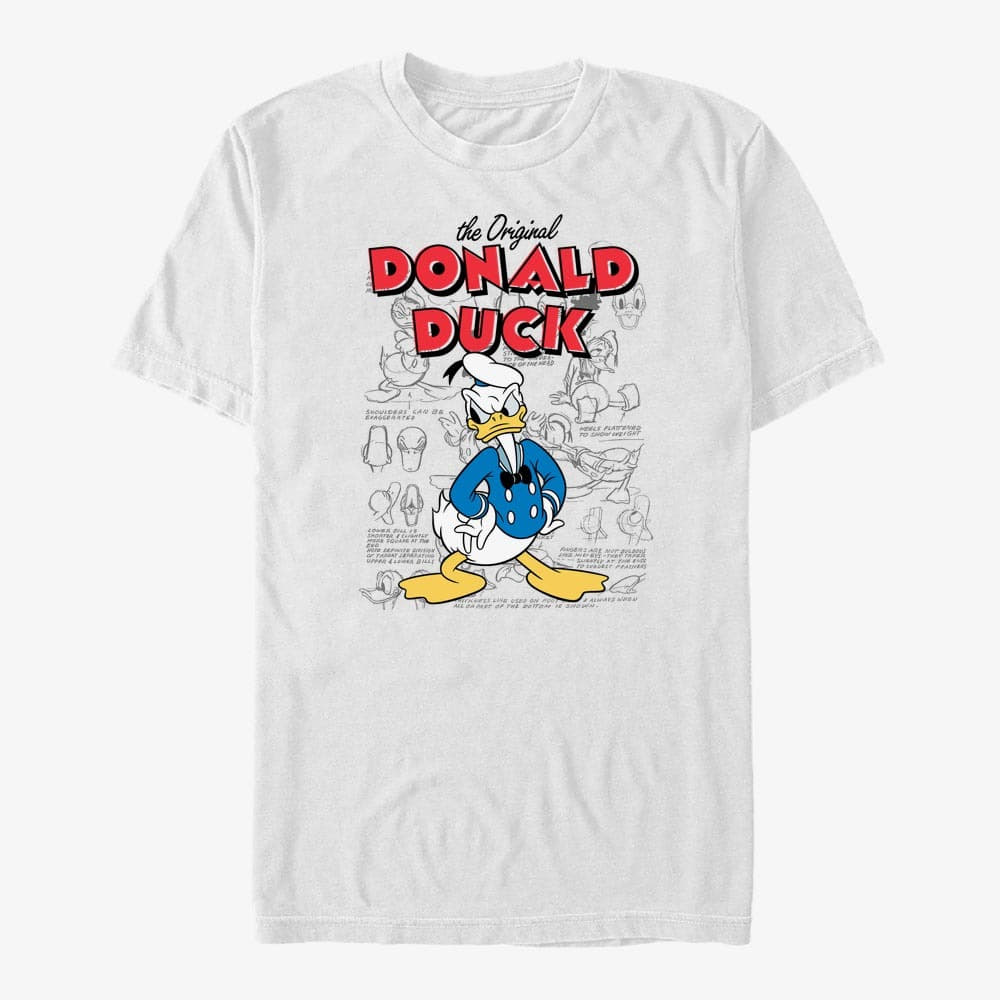 T-shirts Merch Disney Mickey And Friends - Original Donald Sketchbook Unisex T-Shirt White