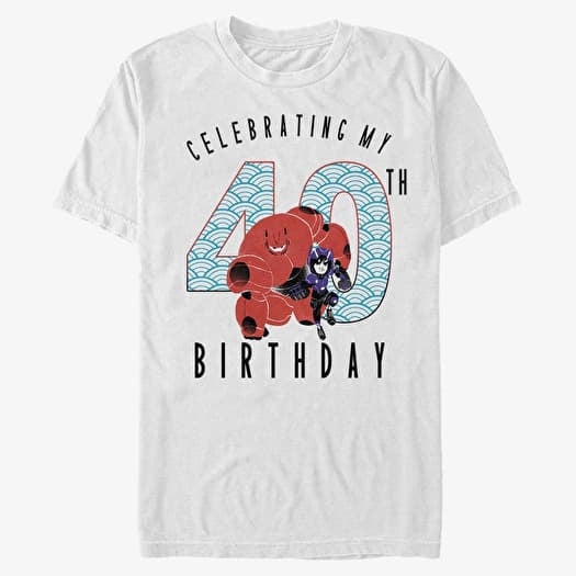 Camiseta Merch Disney Big Hero 6 Movie - Baymax 40 Years Unisex T-Shirt White