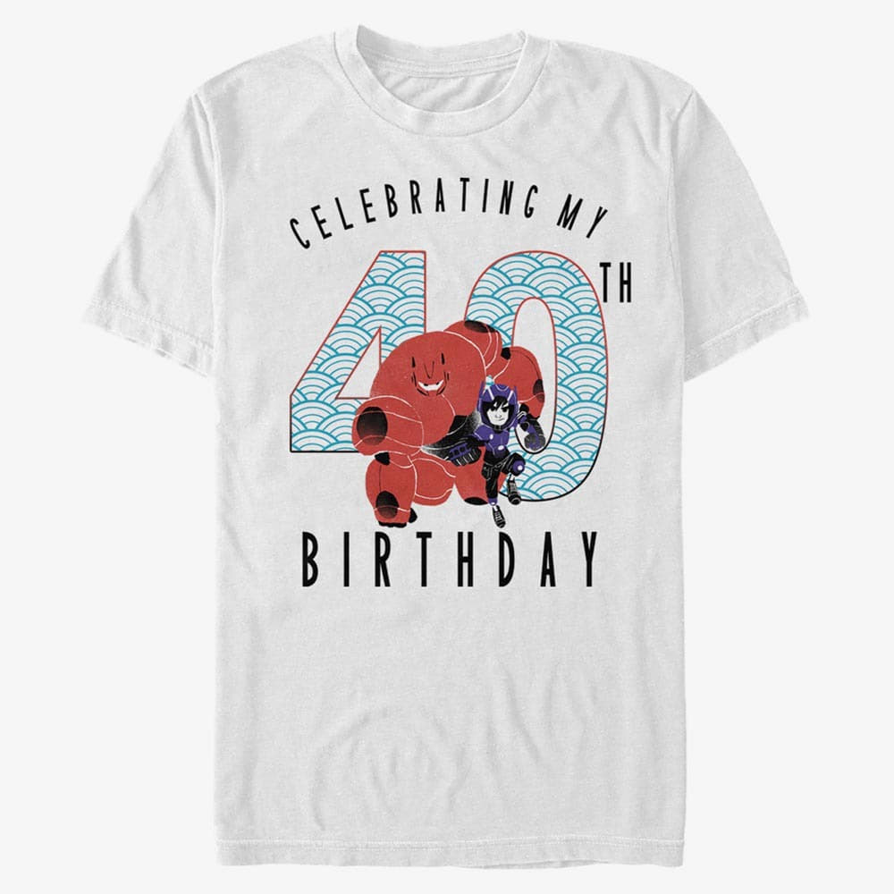 T-krekli Merch Disney Big Hero 6 Movie - Baymax 40 Years Unisex T-Shirt White