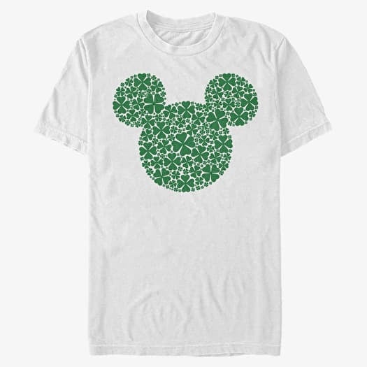 T-shirt Merch Disney Classic Mickey - Mickey Clover Fill Unisex T-Shirt White