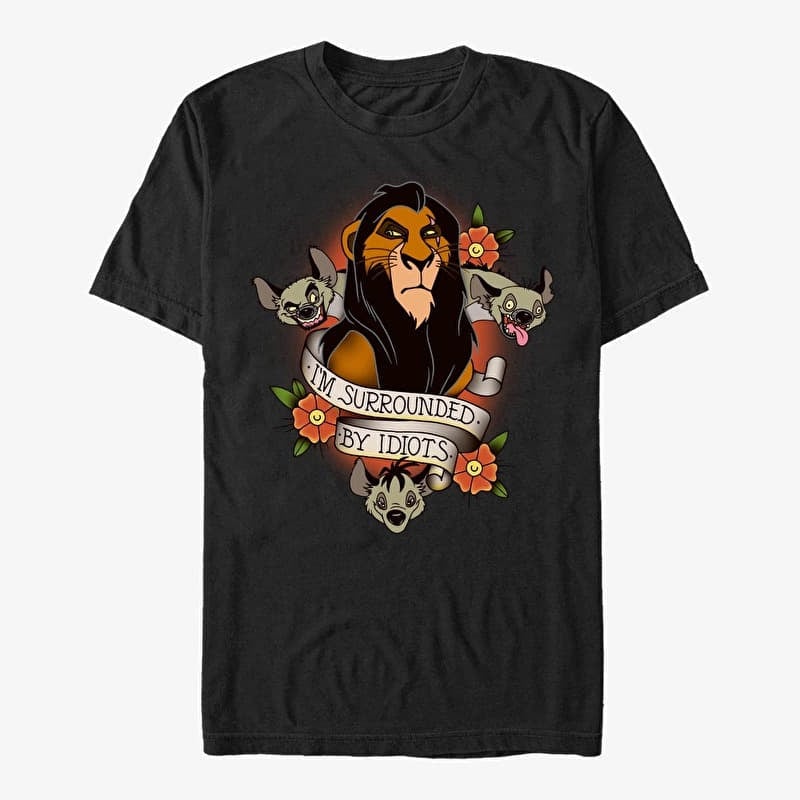 T-Shirt Merch Disney Lion King - Surrounded Unisex T-Shirt Black