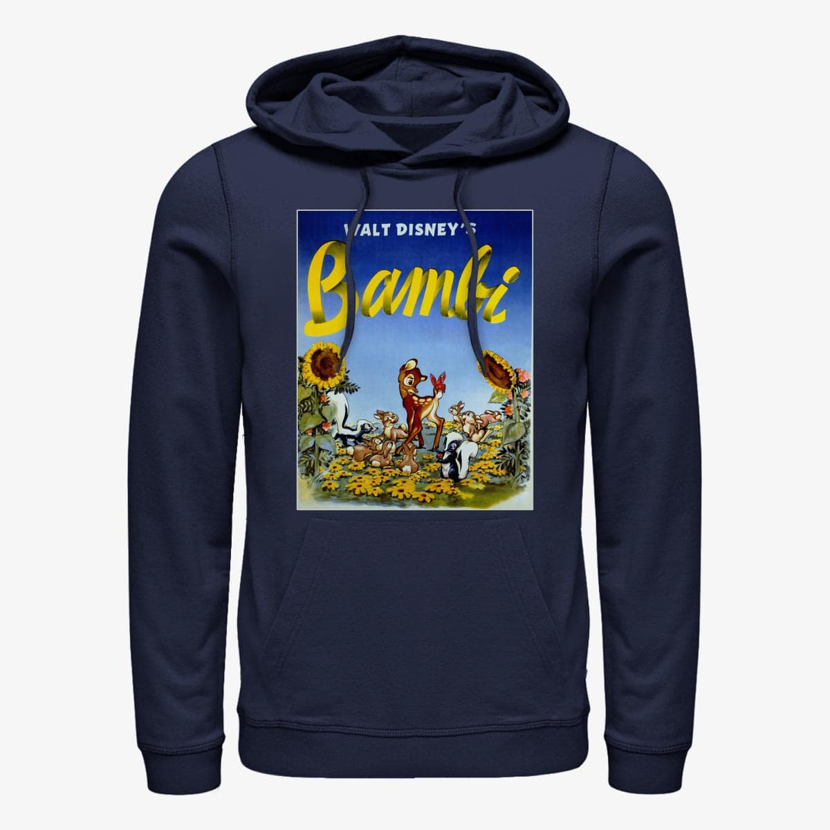 Sweaters Merch Disney Bambi - Bambi Sunflowers Unisex Hoodie Navy Blue