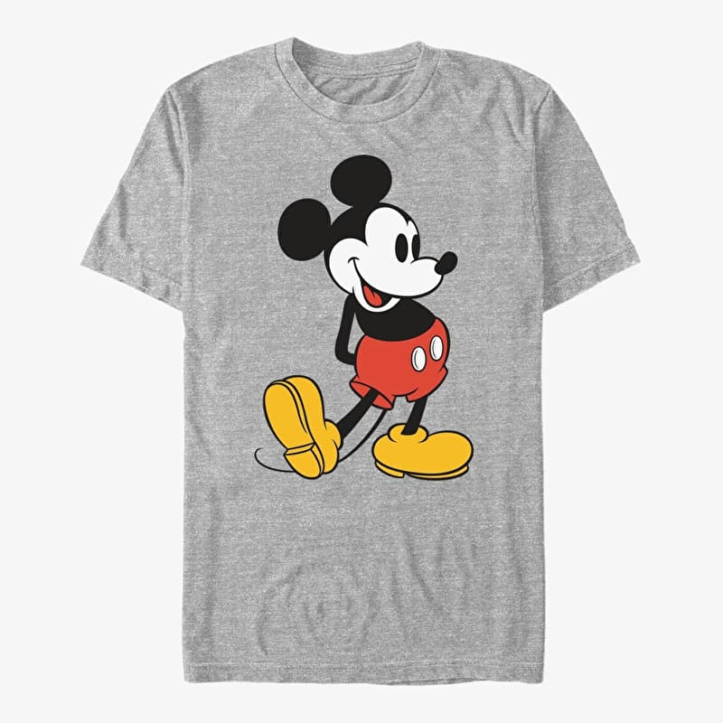 T-shirt Merch Disney Mickey And Friends - Classic Mickey Unisex T-Shirt Heather Grey
