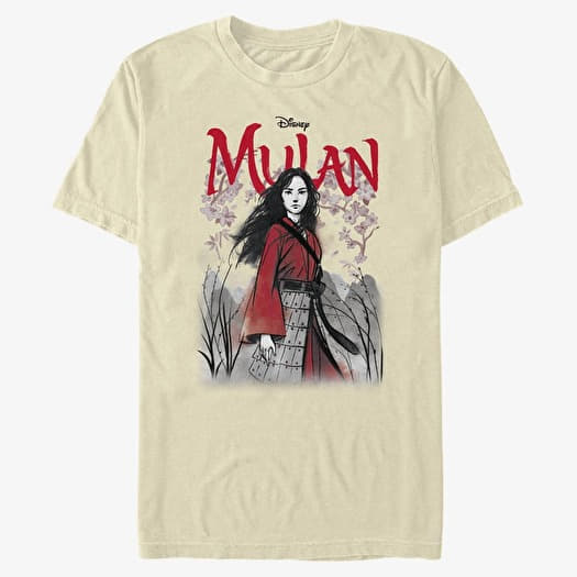 Tričko Merch Disney Mulan: Live Action - Watercolor Mulan Title Unisex T-Shirt Natural