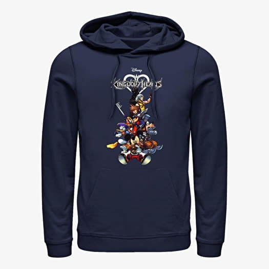 Sweat-shirt Merch Disney Kingdom Hearts - Group With Logo Unisex Hoodie Navy Blue