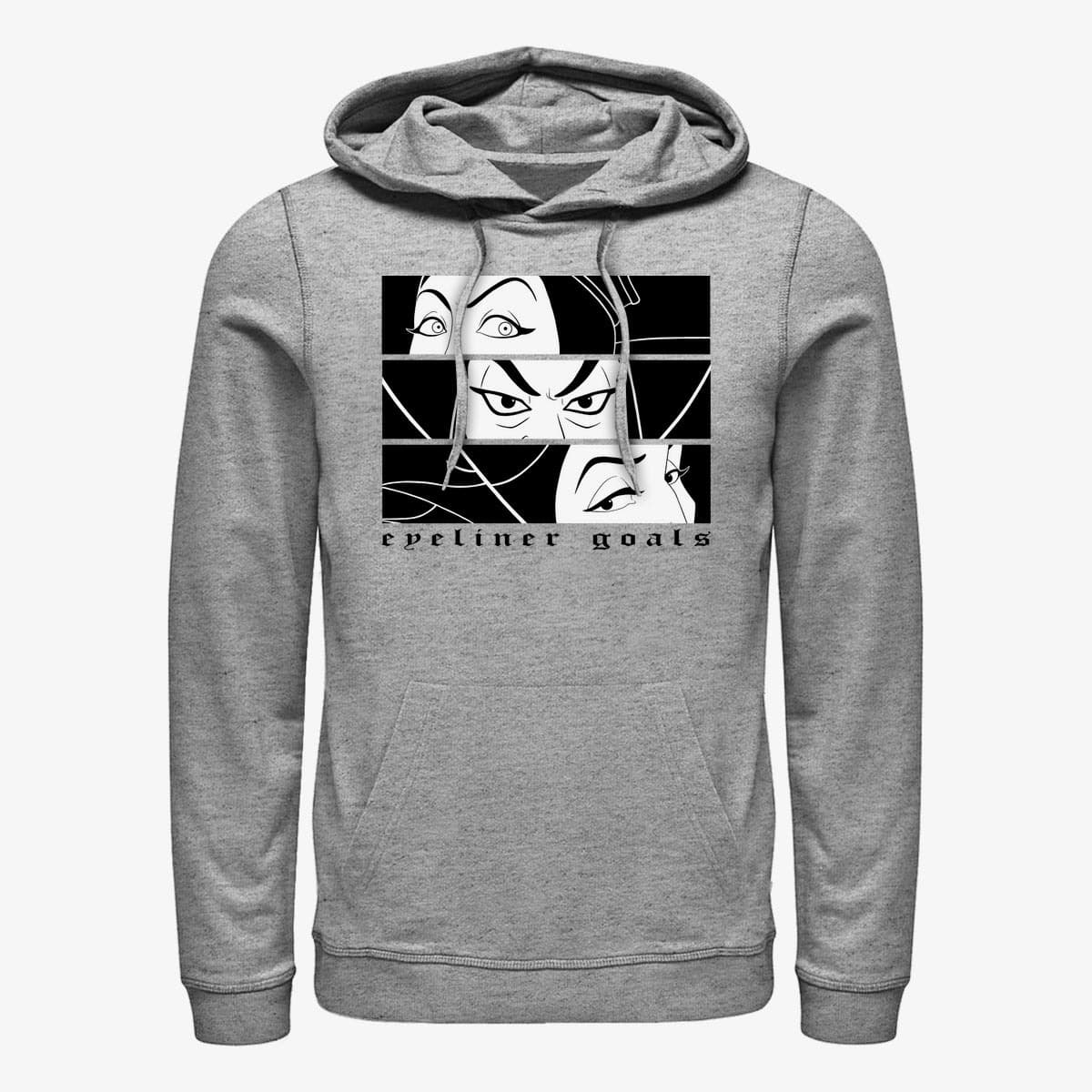 Bluzy Merch Disney Villains - Villian Eyeliner Goals Unisex Hoodie Heather Grey