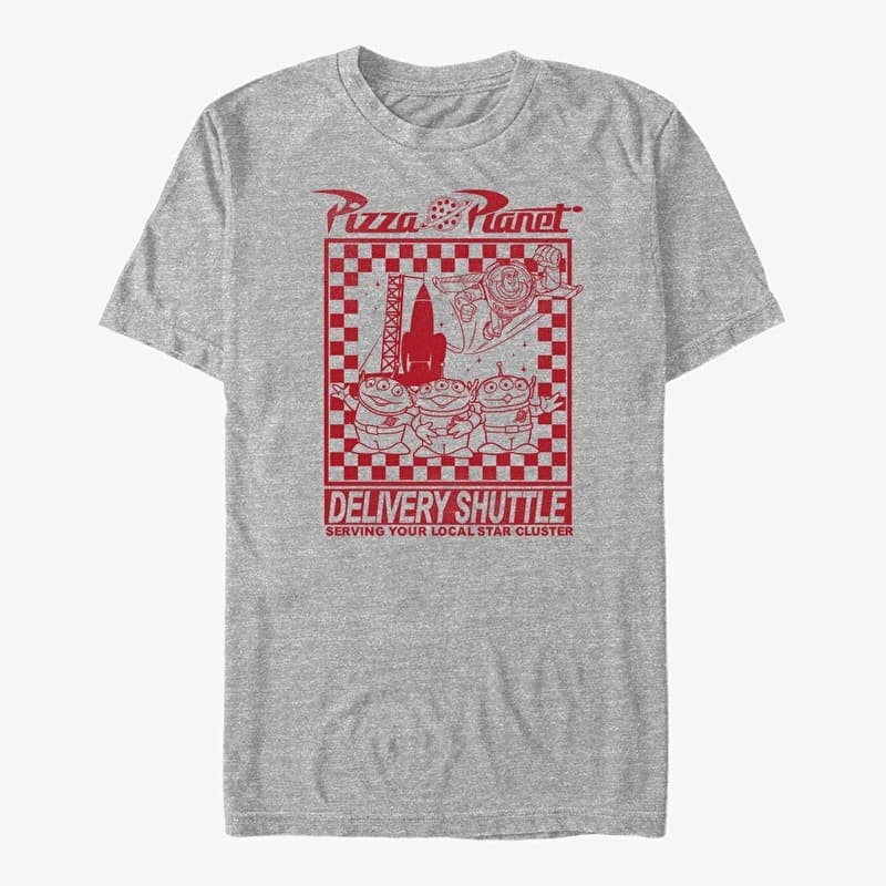 T-shirt Merch Disney Toy Story 1-3 - Pizza Planet Delivery Unisex T-Shirt Heather Grey