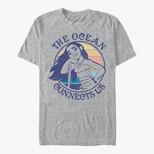 T-shirt Merch Disney Moana - Sunset Moana Unisex T-Shirt Heather Grey