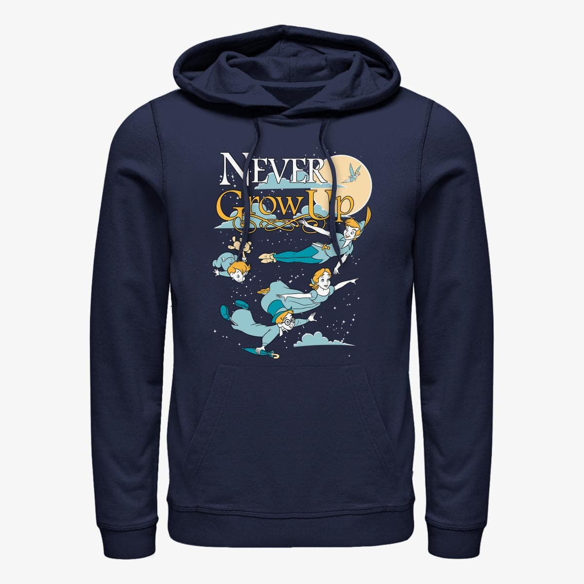 Толстовки та реглани Merch Disney Peter Pan - Grow Up Never Unisex Hoodie Navy Blue