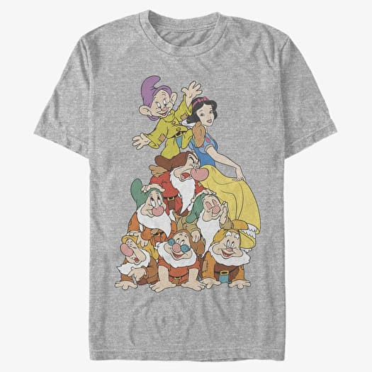T-krekls Merch Disney Snow White - Squad Dwarf Stack Unisex T-Shirt Heather Grey