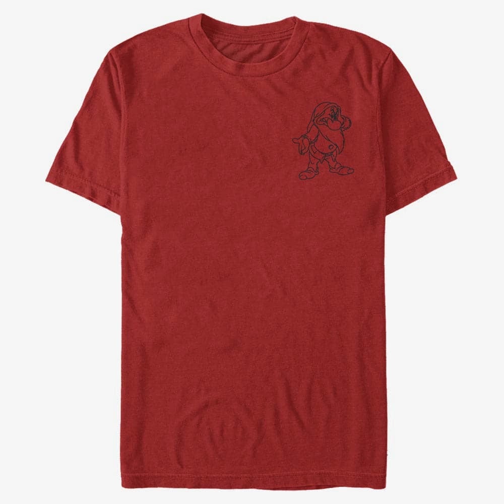 T-shirts Merch Disney Snow White - Grumpy Line Unisex T-Shirt Red