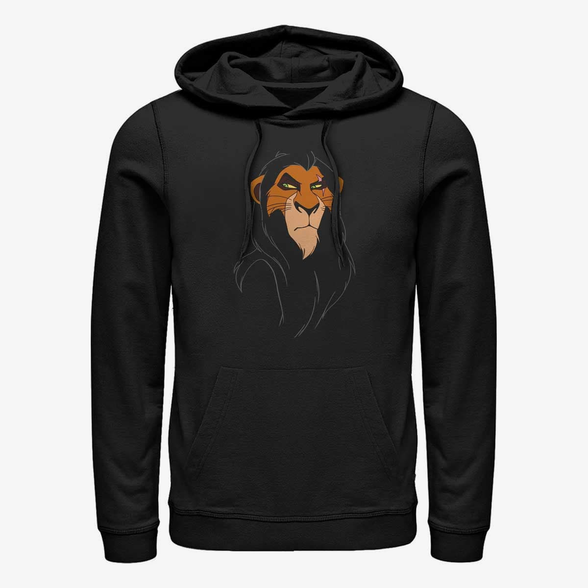 Pulóverek Merch Disney The Lion King - Big Face Scar Unisex Hoodie Black