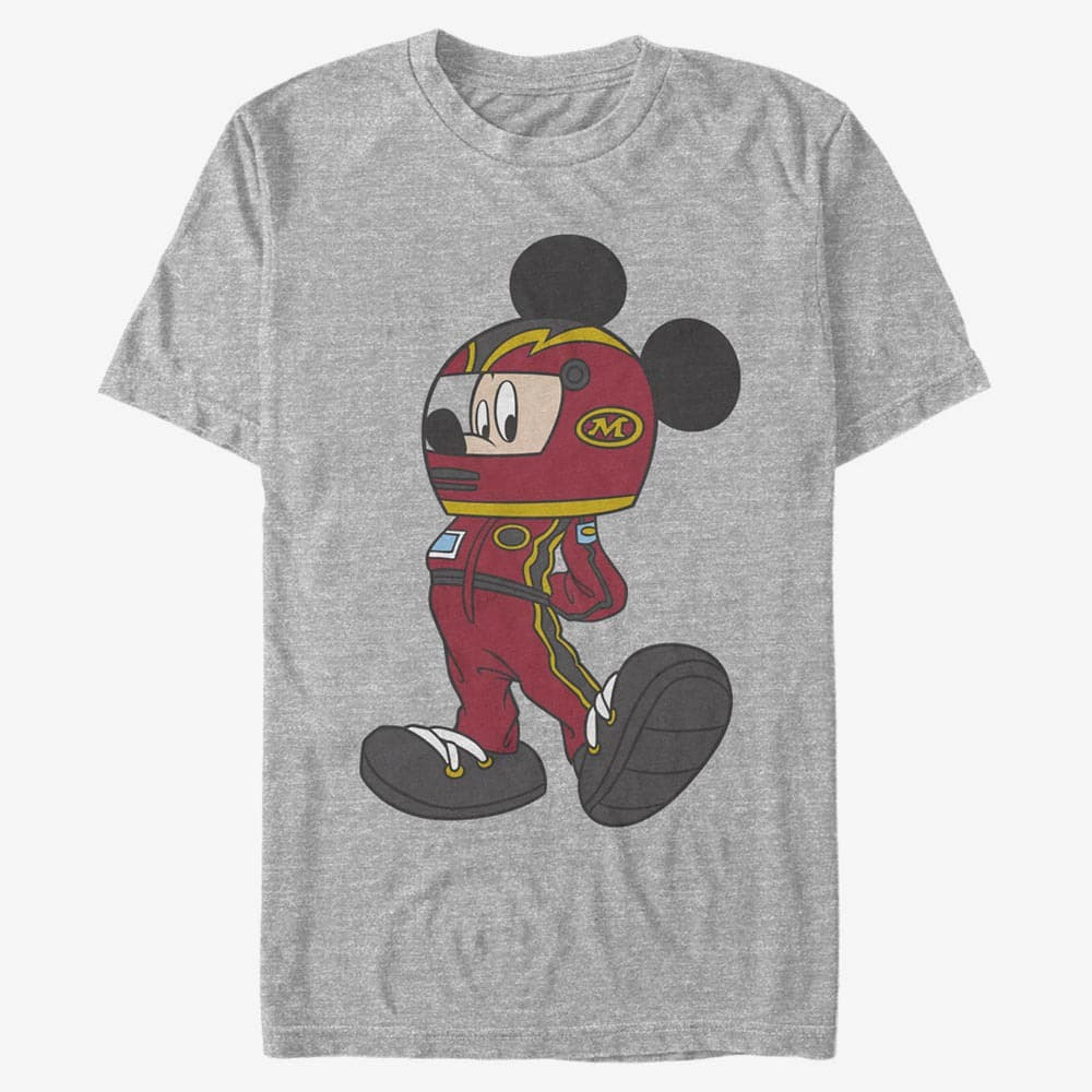 Футболки Merch Disney Classic Mickey - Mickey Racecar Driver Unisex T-Shirt Heather Grey