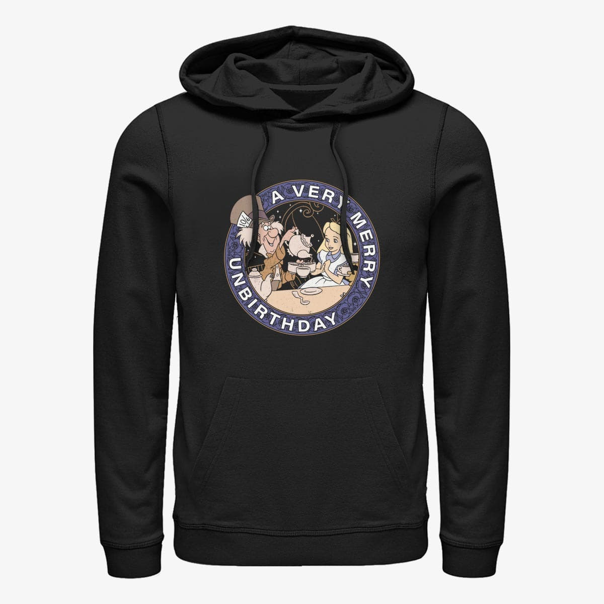 Bluzy Merch Disney Alice in Wonderland - Very Merry Unbirthday Unisex Hoodie Black