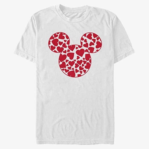 T-shirt Merch Disney Classic Mickey - Mickey Hearts Fill Unisex T-Shirt White