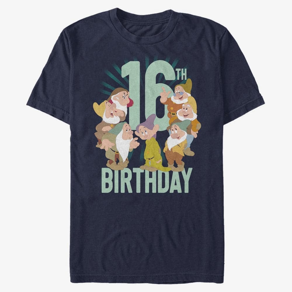   Μπλούζες Merch Disney Snow White And The Seven Dwarfs - Dwarves Sixteenth Bday Unisex T-Shirt Navy Blue