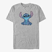 Merch Disney Lilo & Stitch - Simply Stitch Unisex T-Shirt Heather Grey