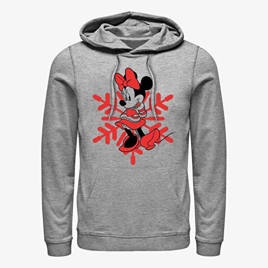 Mikina Merch Disney Mickey Classic - Minnie Snowflake Unisex Hoodie Heather Grey