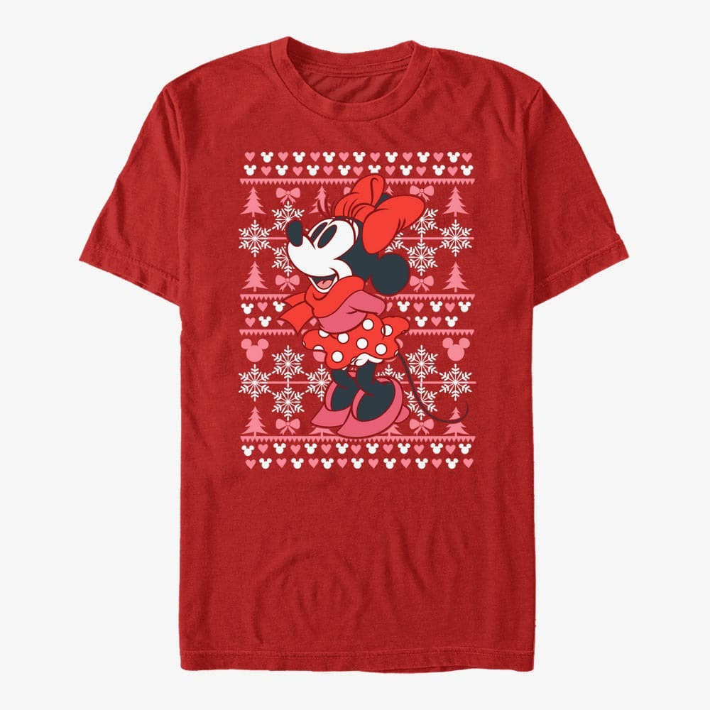 majice kratkih rukava Merch Disney Mickey Classic - Minnie Winter Sweater Unisex T-Shirt Red