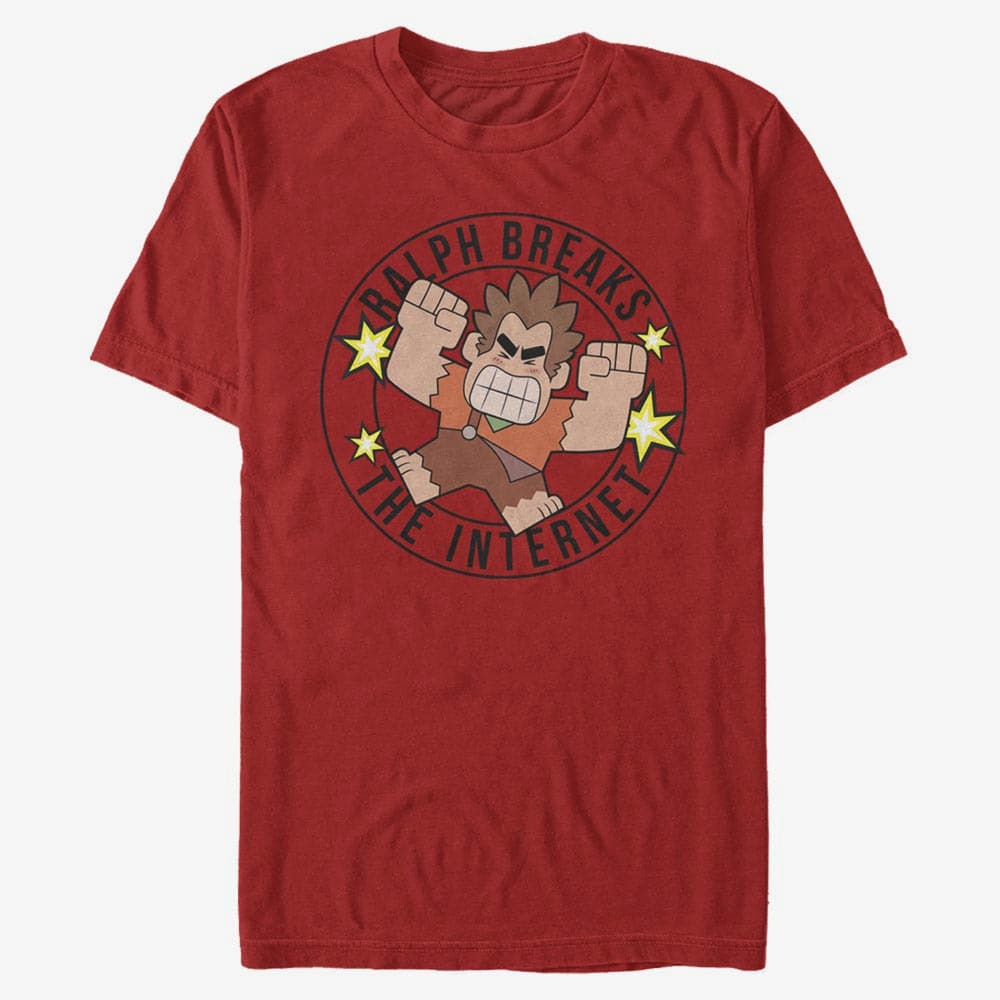 Pólók Merch Disney Wreck-It Ralph 2 - Wreck Round Linear Unisex T-Shirt Red