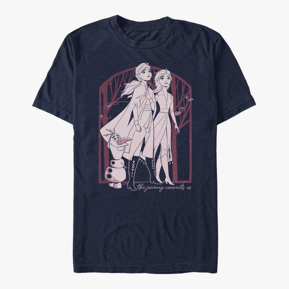 Magliette Merch Disney Frozen 2 - Forest Frame Unisex T-Shirt Navy Blue