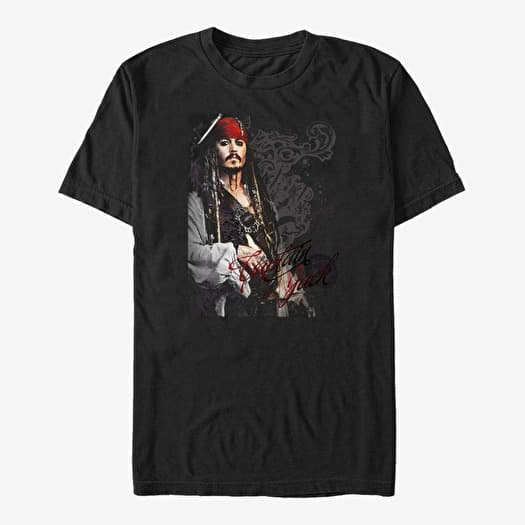 Tričko Merch Disney Pirates Of The Caribbean- On Stranger Tides - Ornate Jack Unisex T-Shirt Black