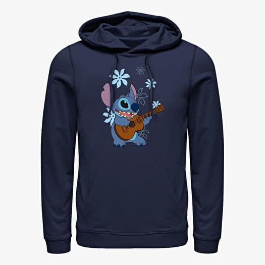 Mikina Merch Disney Classics Lilo & Stitch - Stitch Flowers Unisex Hoodie Navy Blue