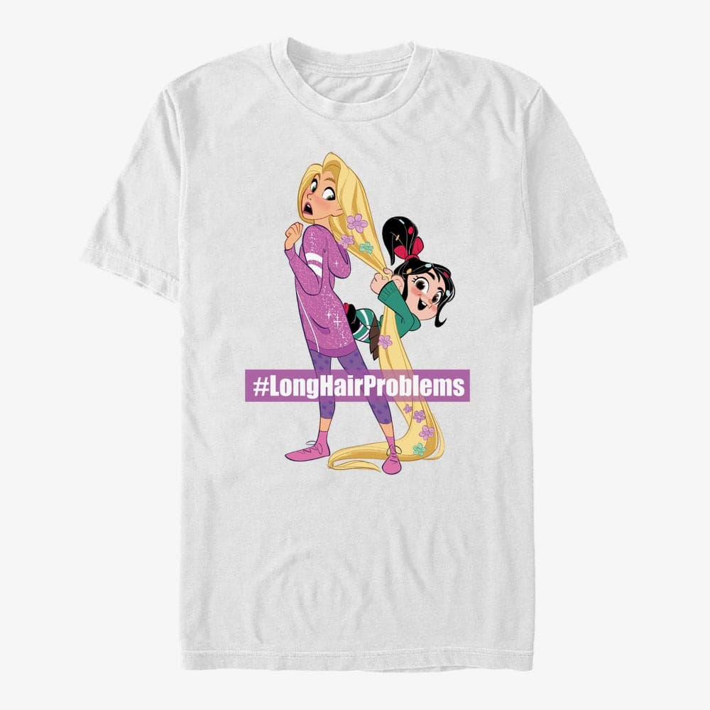 T-shirts Merch Disney Wreck-It Ralph 2 - Long Hair Rapunzel Vanellope Unisex T-Shirt White