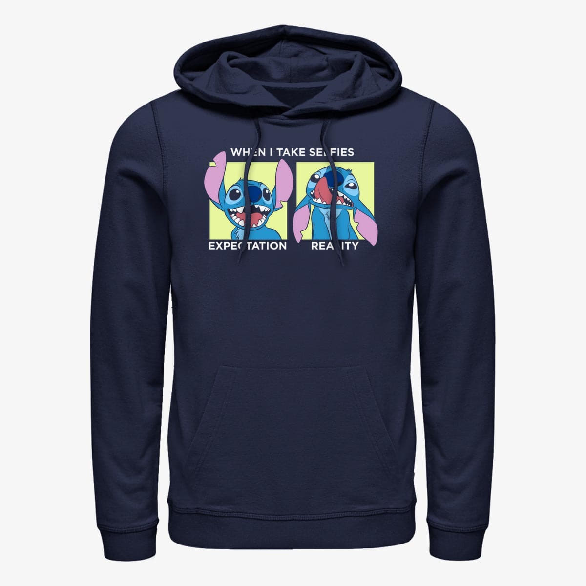 Hættetrøjer og sweatshirts Merch Disney Lilo & Stitch - Stitch Selfie Unisex Hoodie Navy Blue