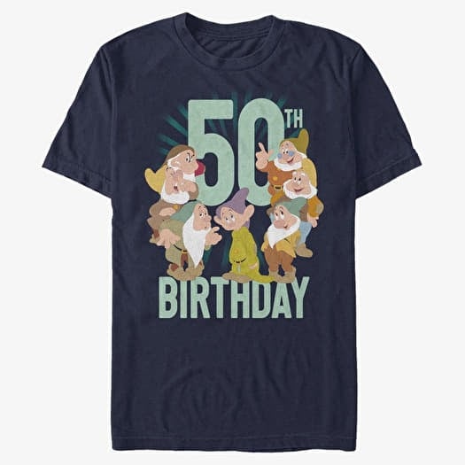 T-shirt Merch Disney Snow White - Dwarves Fifty Bday Unisex T-Shirt Navy Blue