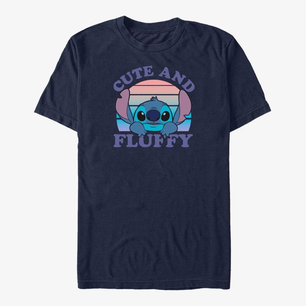 T-shirts Merch Disney Lilo & Stitch - Cute and Fluffy Unisex T-Shirt Navy Blue