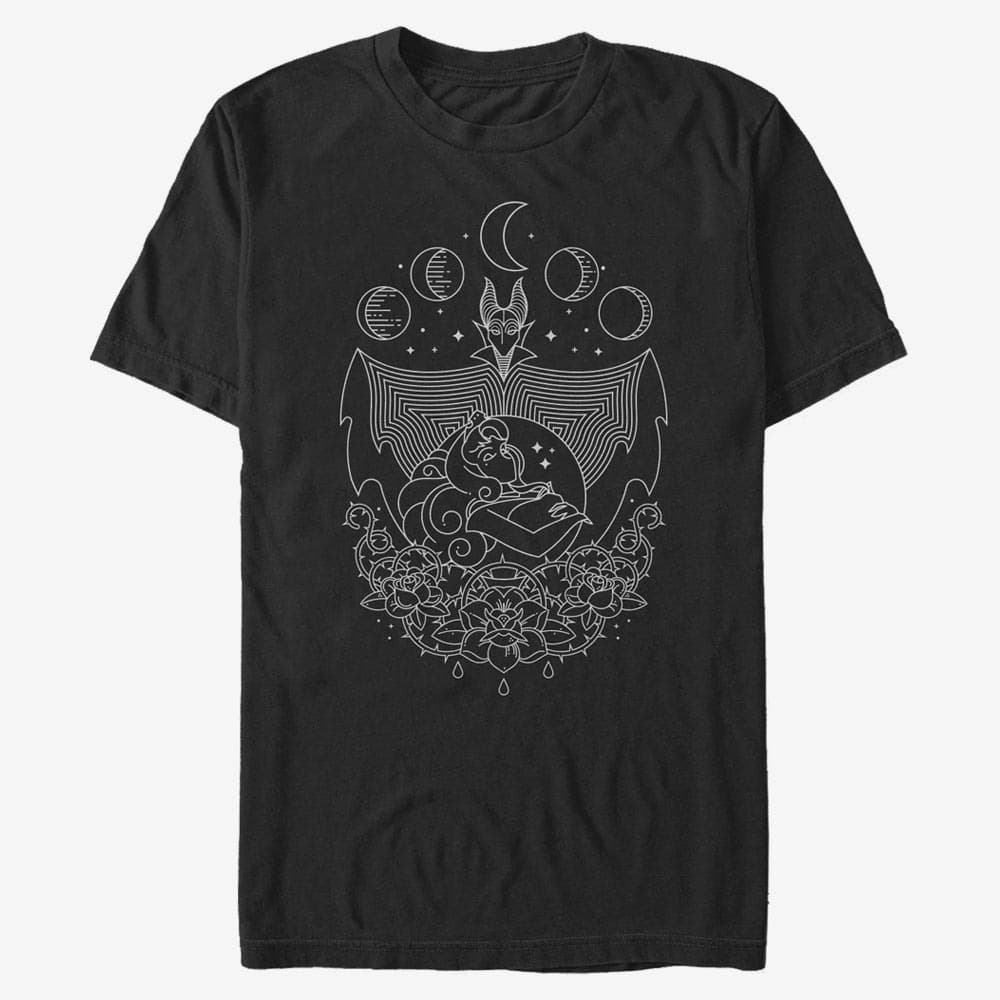 T-Shirts Merch Disney Sleeping Beauty - Maleficent Geo Line Unisex T-Shirt Black