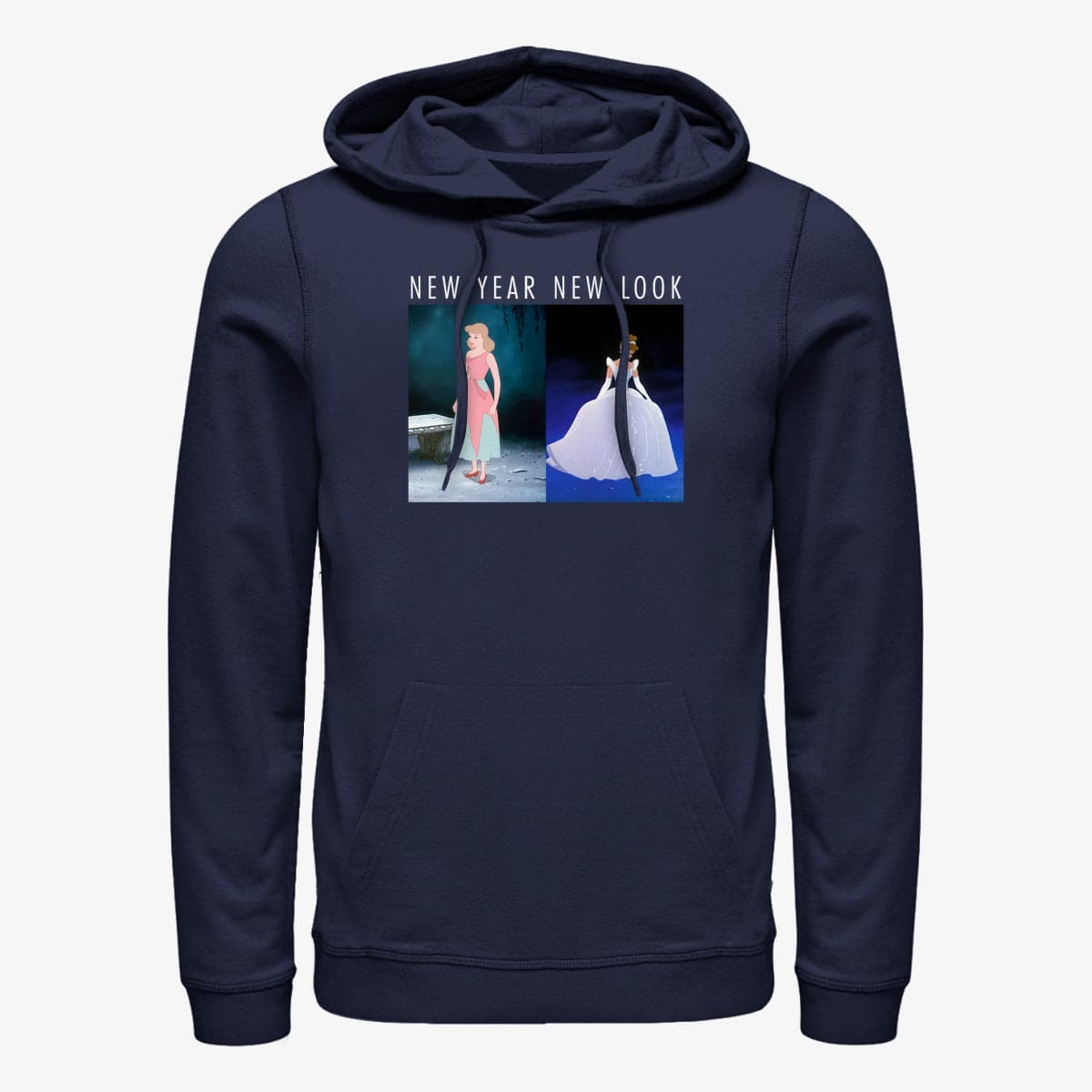 Dukserice Merch Disney Cinderella - New Year Look Unisex Hoodie Navy Blue
