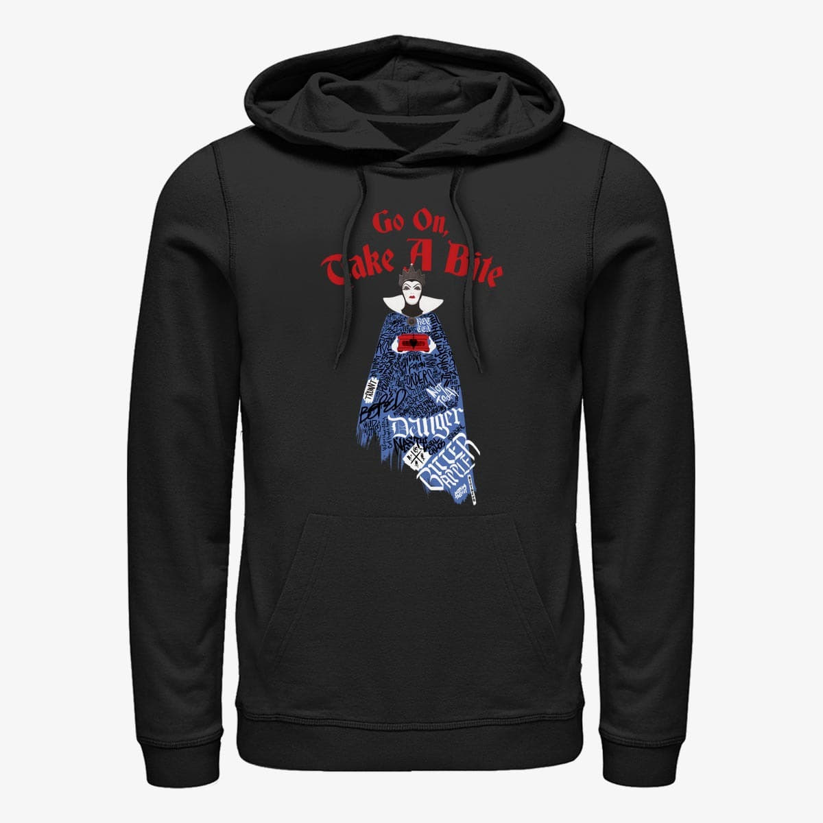 Суитчъри Merch Disney Villains - Evil Queen Word Fill Unisex Hoodie Black