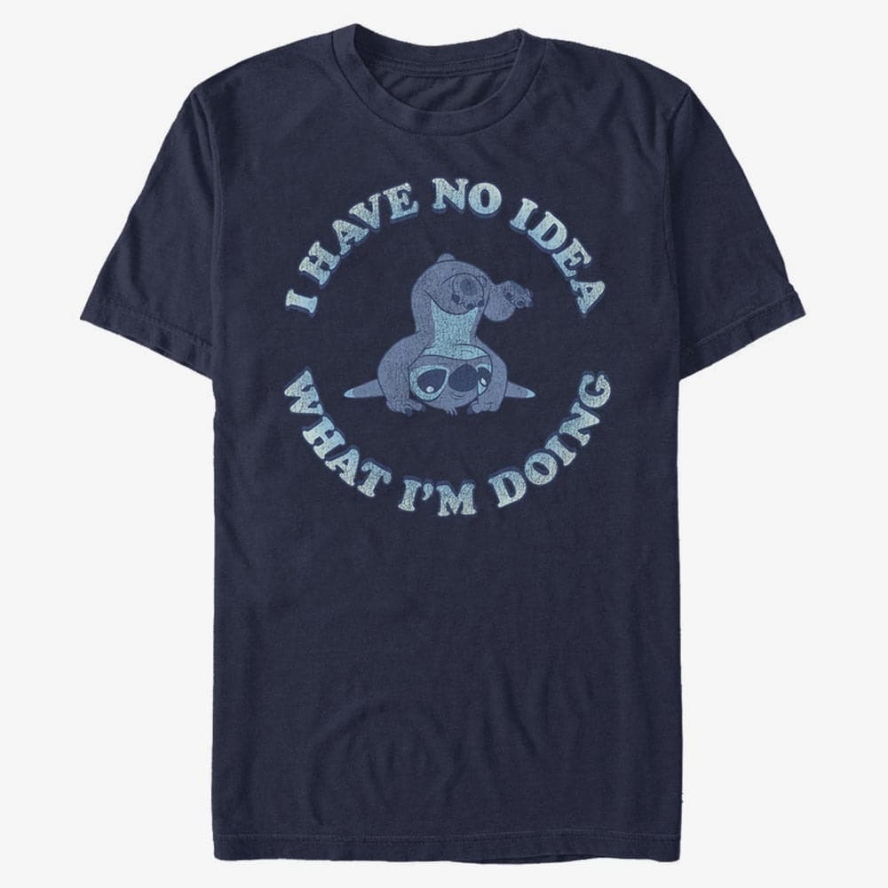 Camisetas Merch Disney Lilo & Stitch - No Idea Unisex T-Shirt Navy Blue