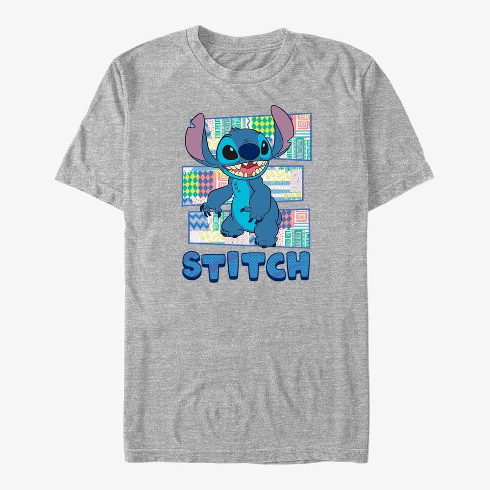 T-shirts Merch Disney Lilo & Stitch - STITCH CHARACTER SHIRT WITH PATTERN Unisex T-Shirt Heather Grey