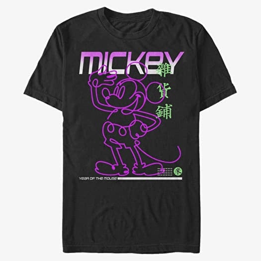 T-shirt Merch Disney Classic Mickey - Street Glow Unisex T-Shirt Black