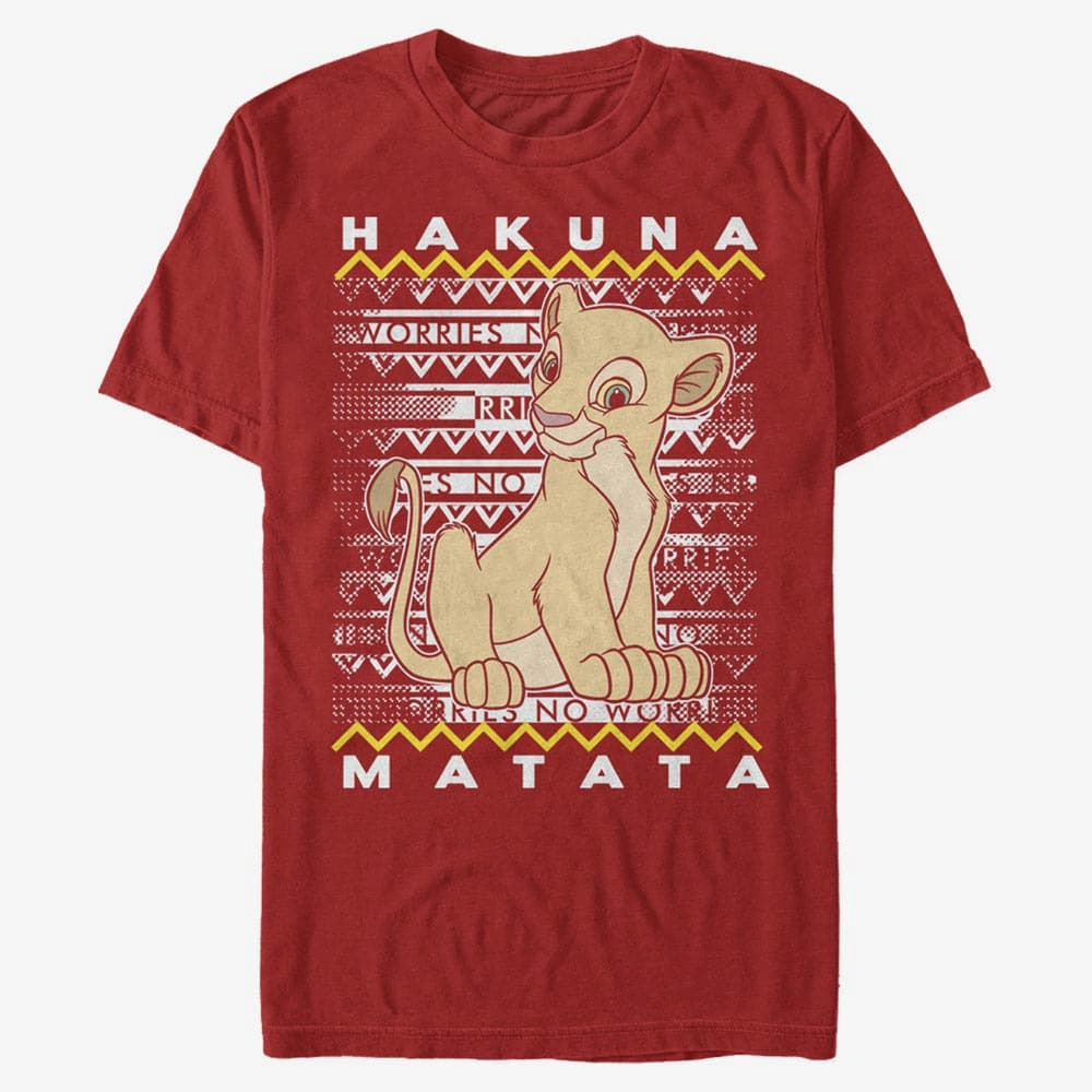 majice kratkih rukava Merch Disney The Lion King - Hakuna Nala Unisex T-Shirt Red