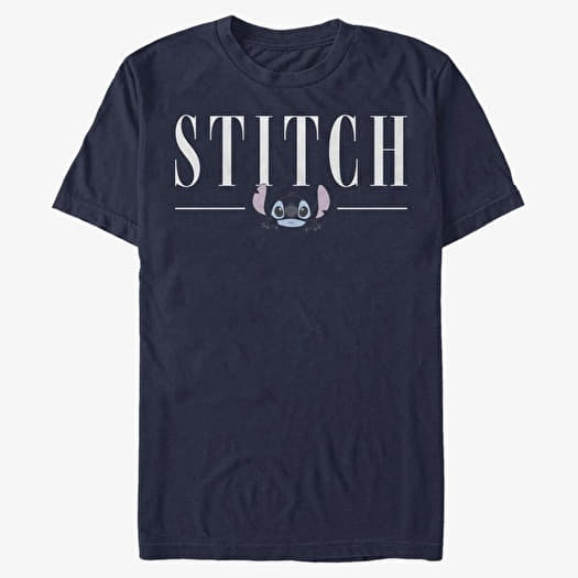 T-shirt Merch Disney Lilo & Stitch - Stitch Title Unisex T-Shirt Navy Blue