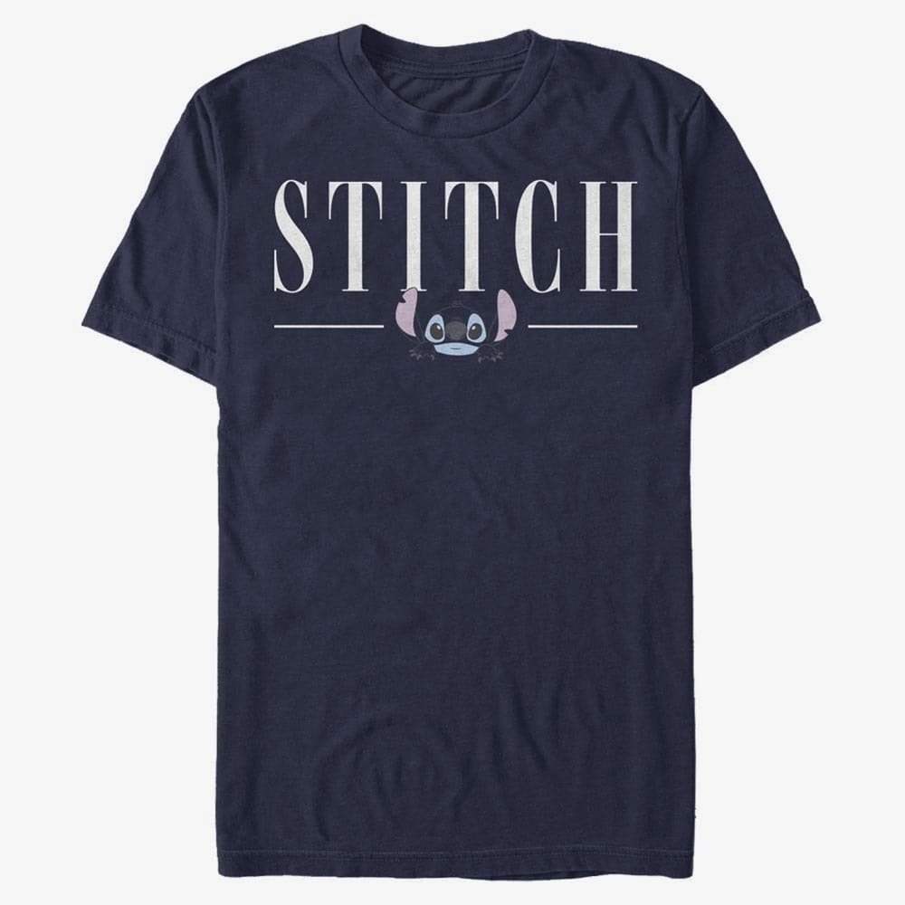 T-Shirts Merch Disney Lilo & Stitch - Stitch Title Unisex T-Shirt Navy Blue