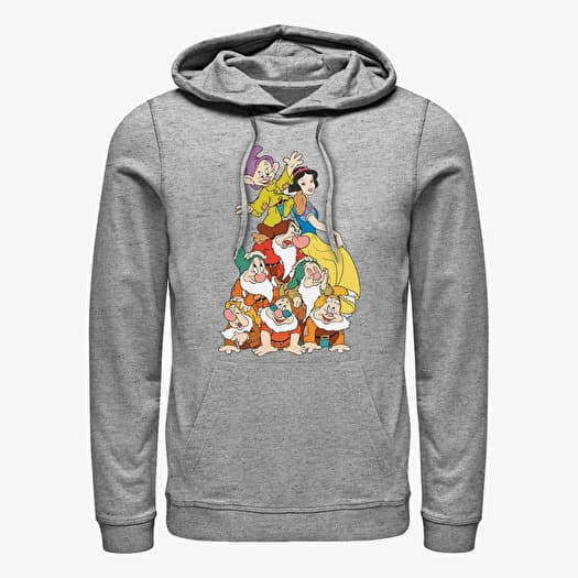 Džemperis Merch Disney Snow White - Squad Dwarf Stack Unisex Hoodie Heather Grey