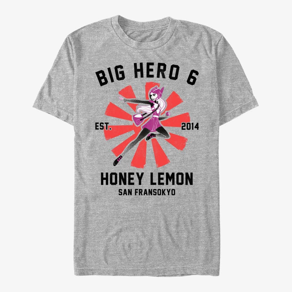 Camisetas Merch Disney Big Hero 6 Movie - Honey Lemon Collegiate Unisex T-Shirt Heather Grey