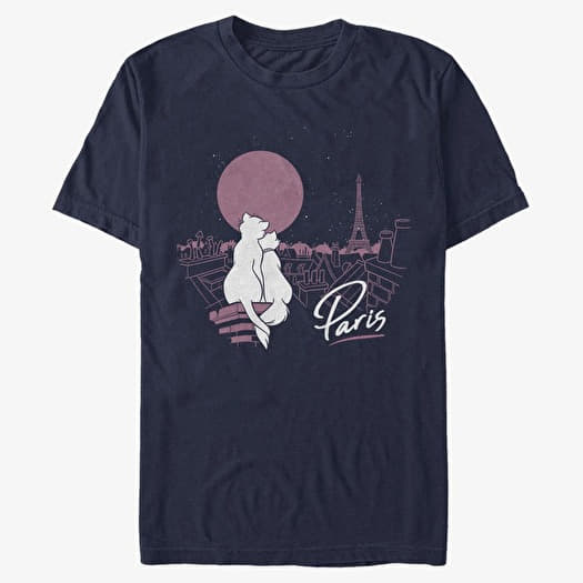 T-shirt Merch Disney The Aristocats - Together In Paris Unisex T-Shirt Navy Blue