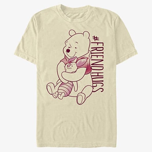 T-shirt Merch Disney Winnie the Pooh - Piglet Pooh Hugs Unisex T-Shirt Natural