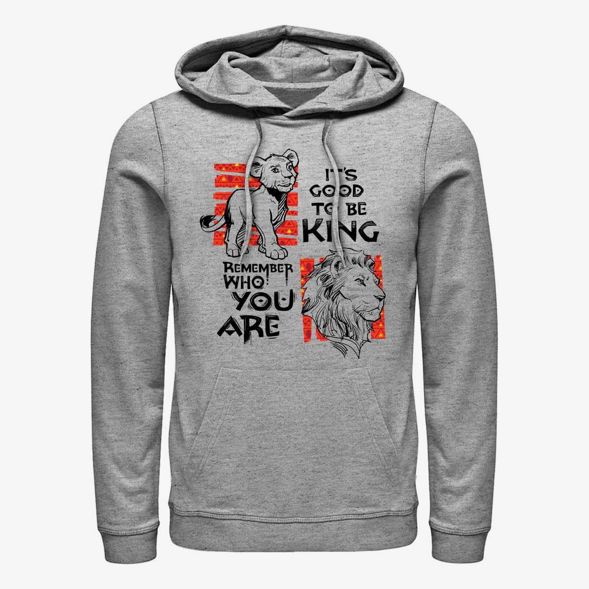 Dukserice Merch Disney The Lion King: Live Action - Simba Text Unisex Hoodie Heather Grey