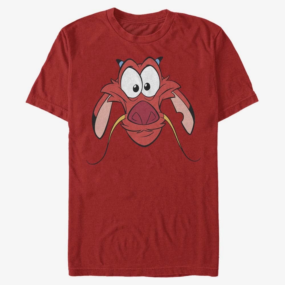 T-Shirts Merch Disney Mulan - Big Face Mushu Unisex T-Shirt Red